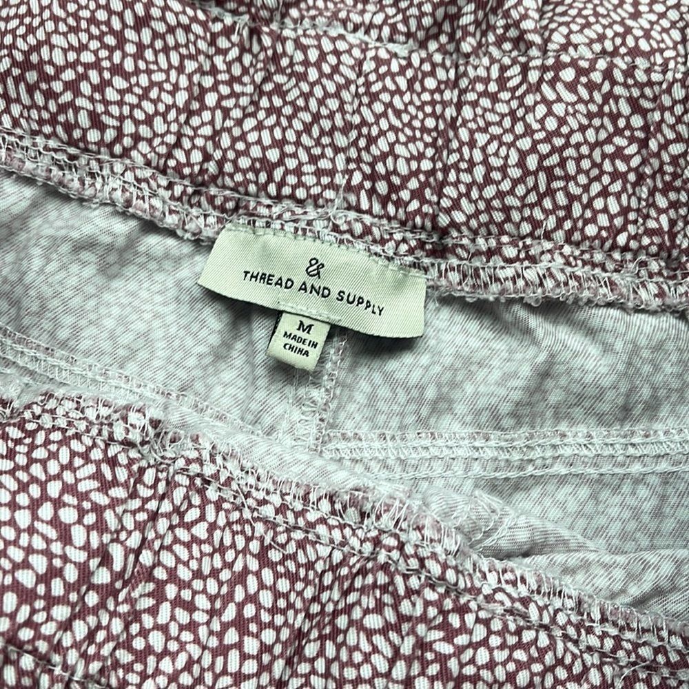 Thread & Supply Mauve Dotted Paperbag Waist Shorts - Picture 3 of 6